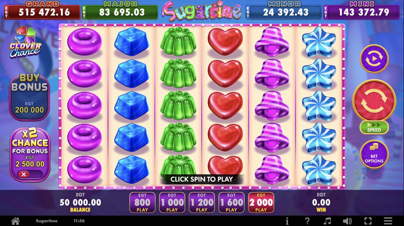 Sugartime: image of main menu