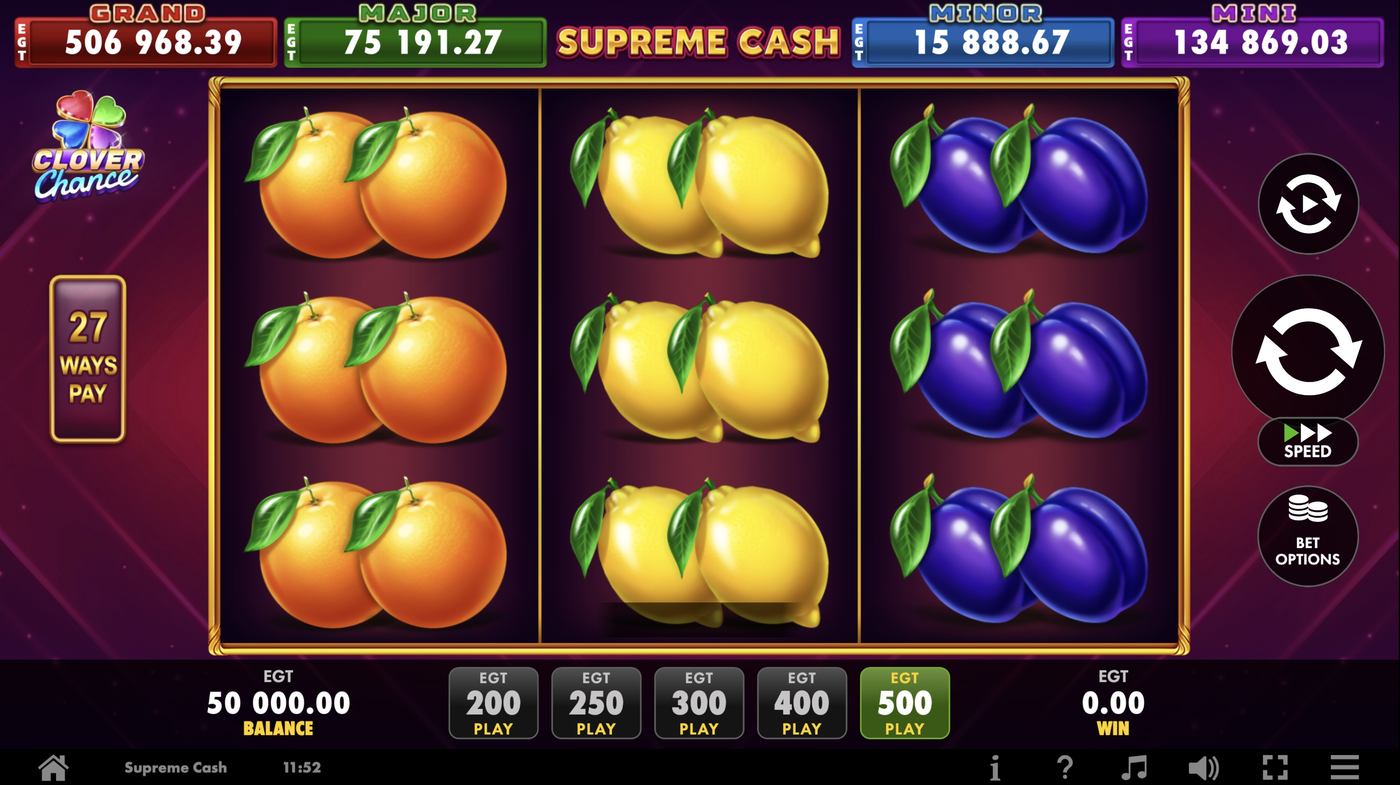 Supreme Cash: image of main menu