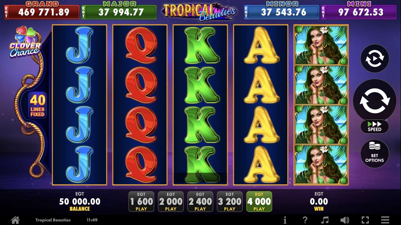 Tropical Beauties: image of main menu