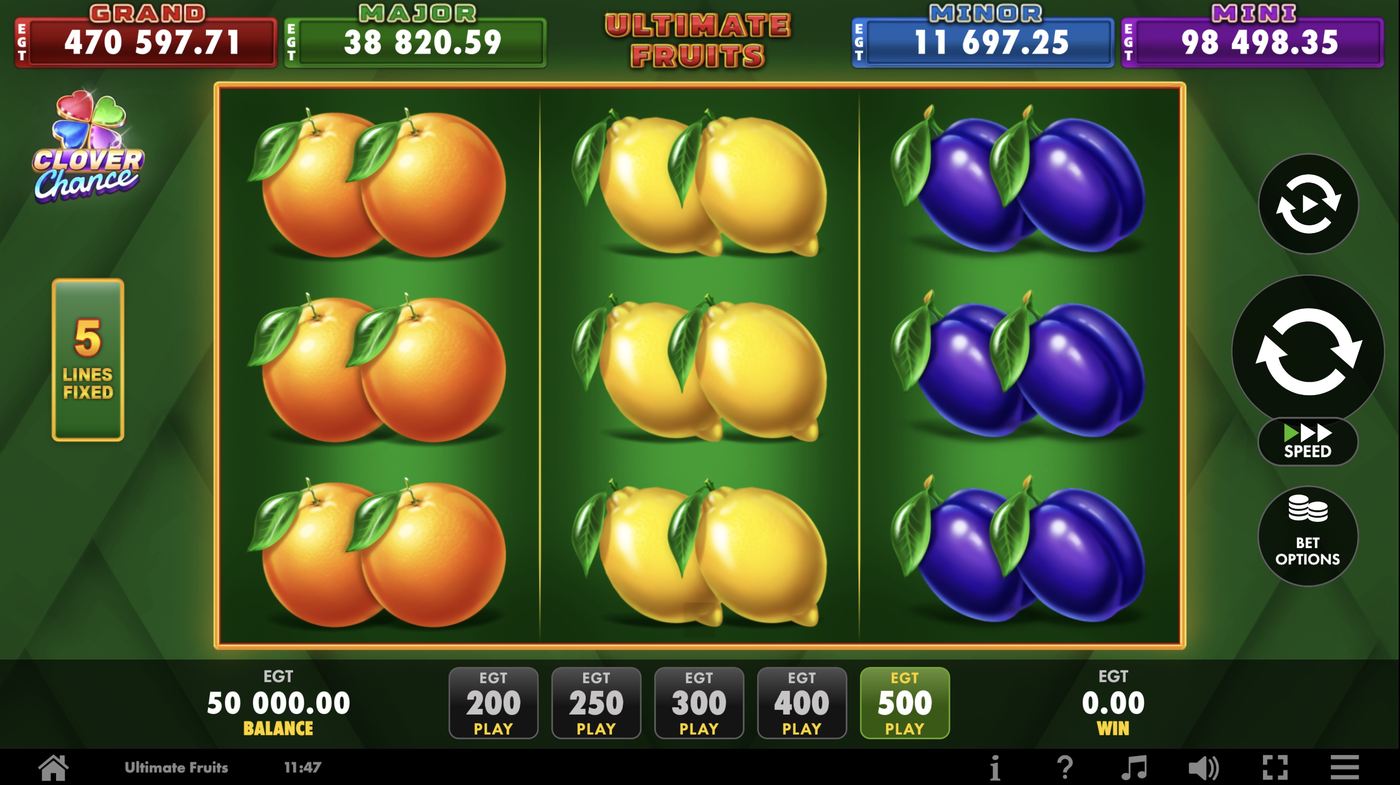 Ultimate Fruits: image of main menu