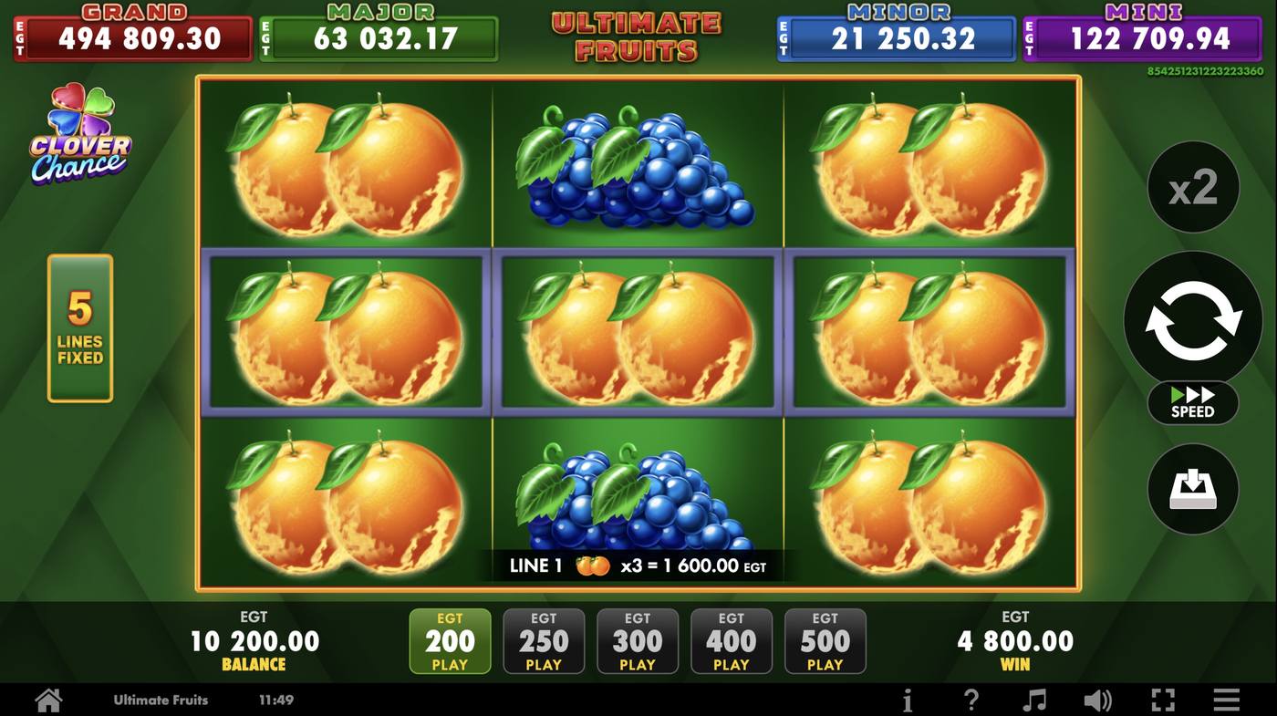 Ultimate Fruits: image of winning