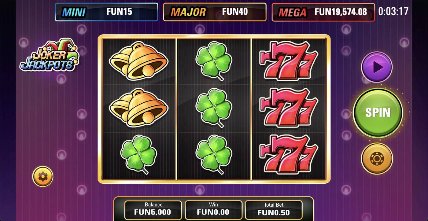 Joker Jackpots: image of main menu