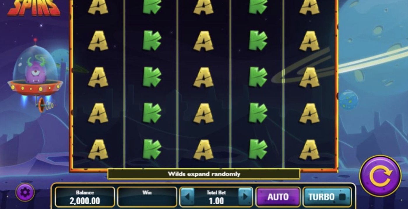 Space Spins: image of main menu