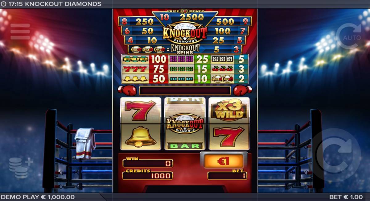 Knockout Diamonds: image of main menu