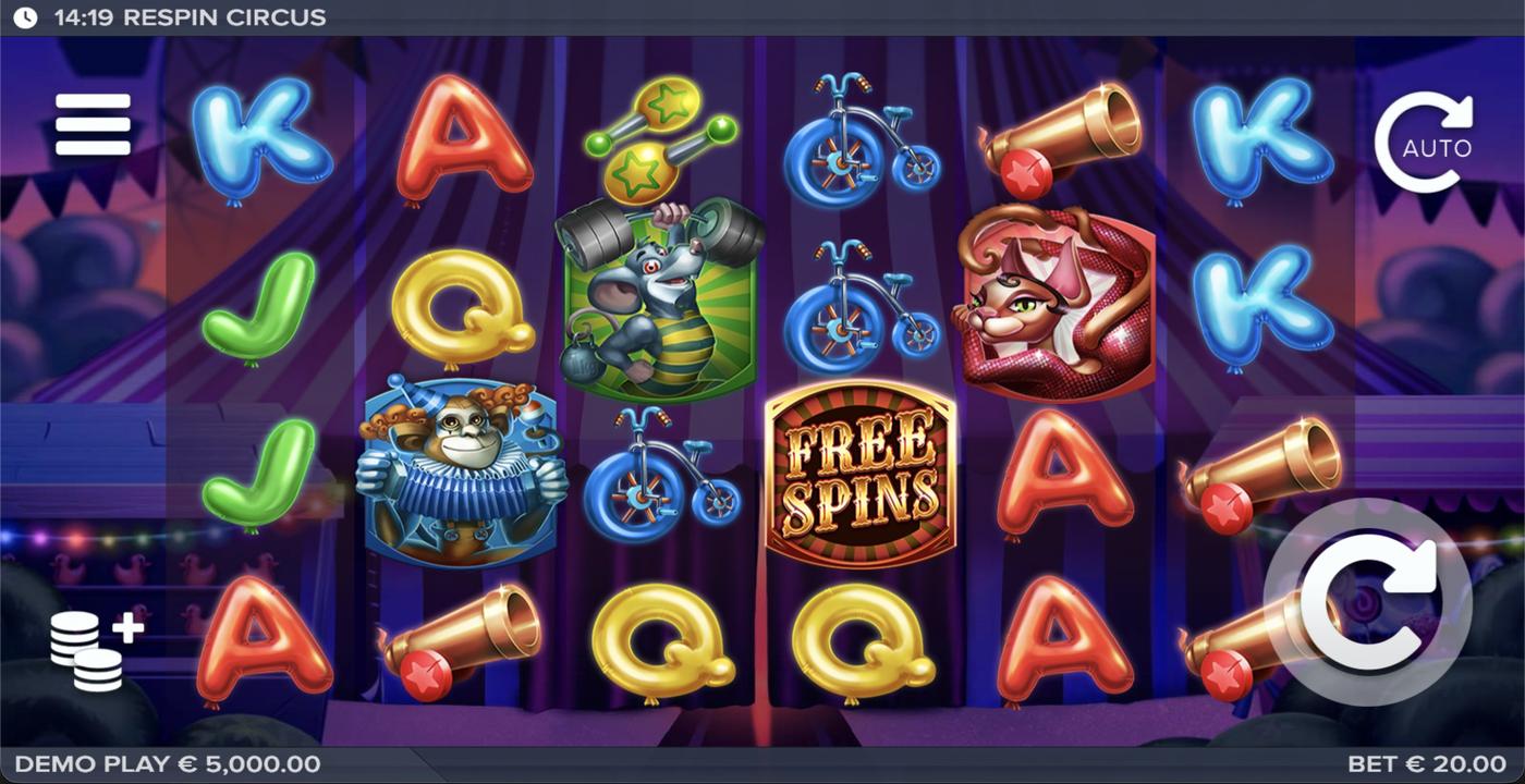 Respin Circus: image of main menu