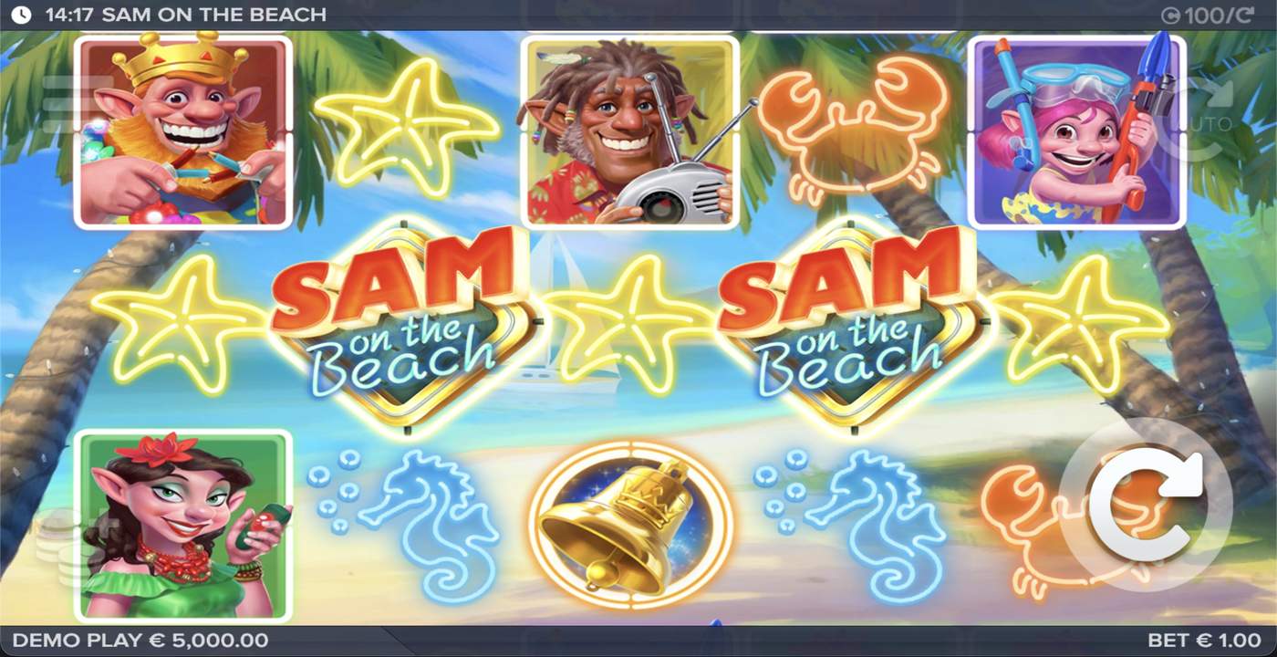 Sam on the Beach: image of main menu