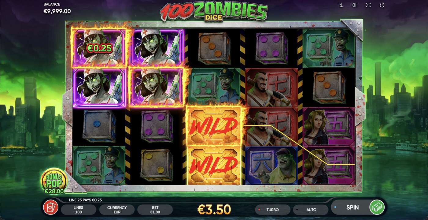 100 Zombies Dice: image of winning