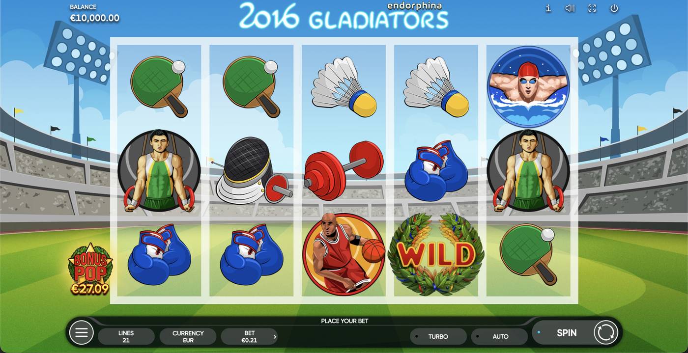 2016 Gladiators: image of main menu