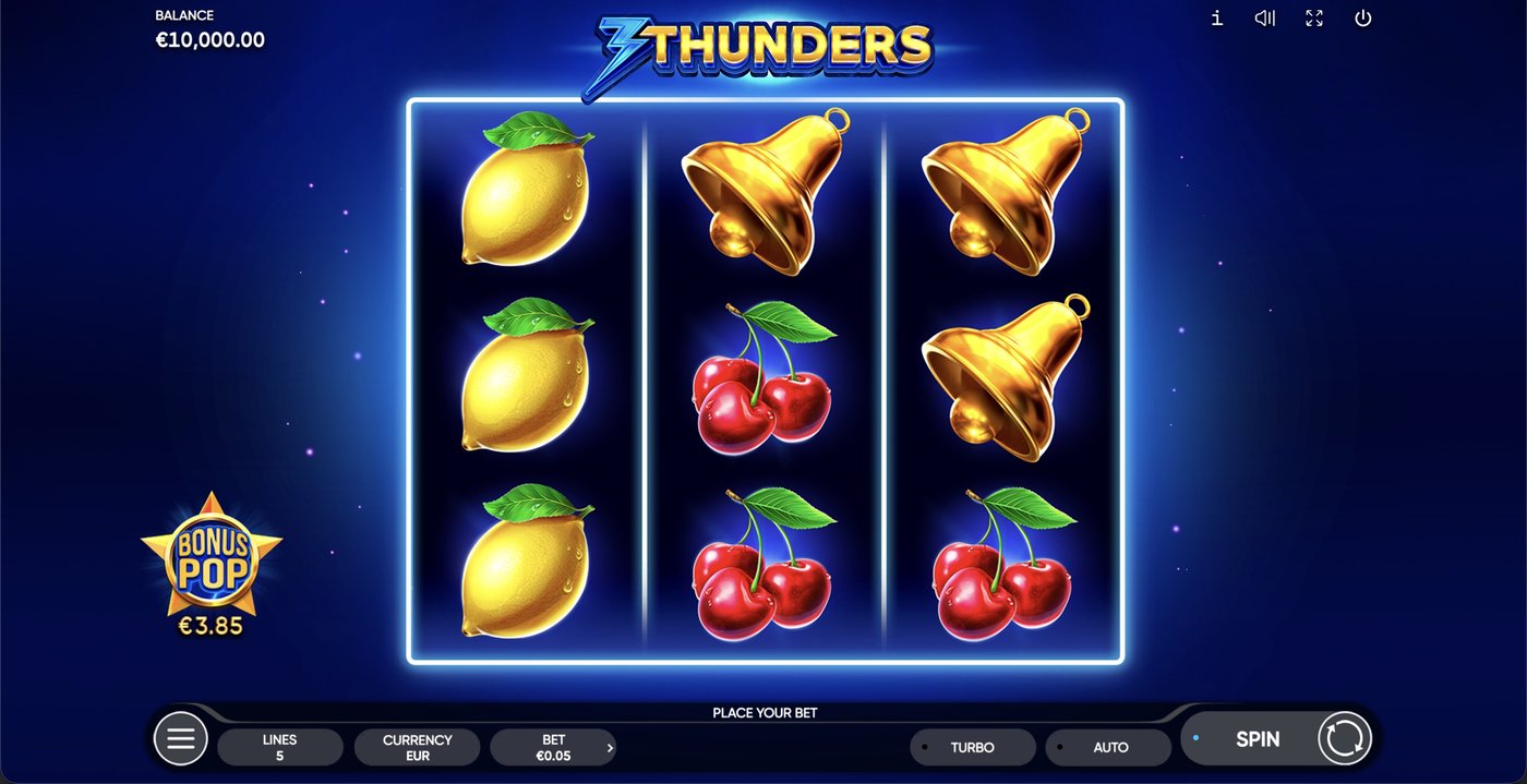 3 Thunders: image of main menu