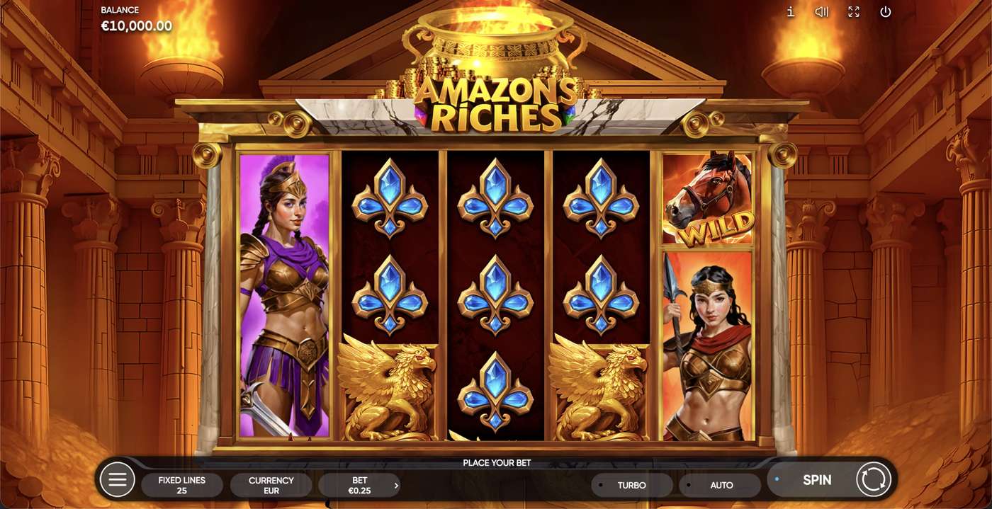 Amazons Riches: image of main menu