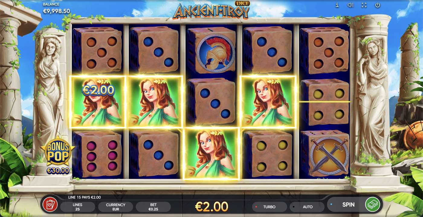 Ancient Troy Dice: image of winning