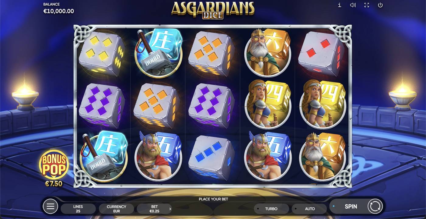 Asgardians Dice: image of main menu