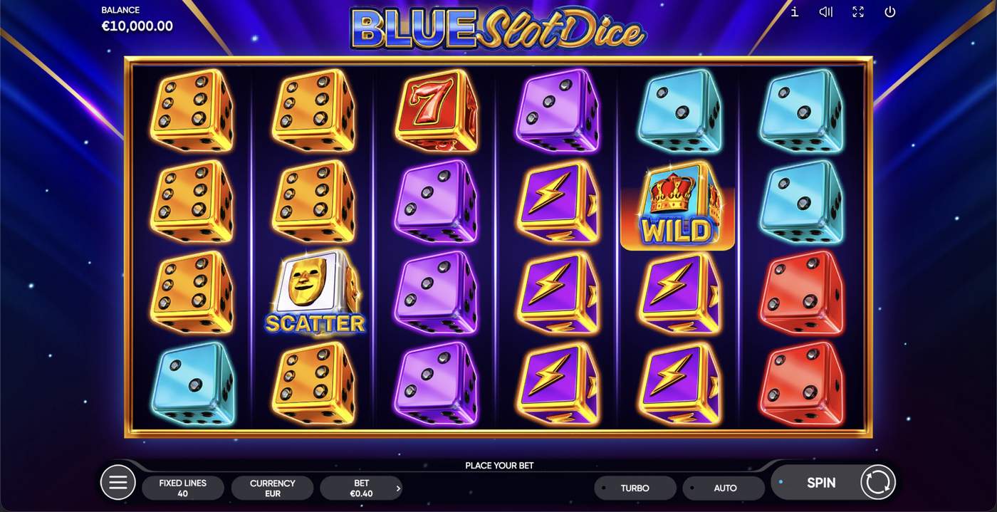 Blue Slot Dice: image of main menu