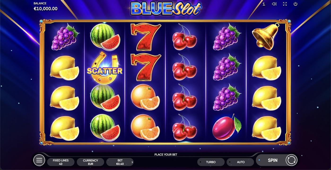 Blue Slot: image of main menu
