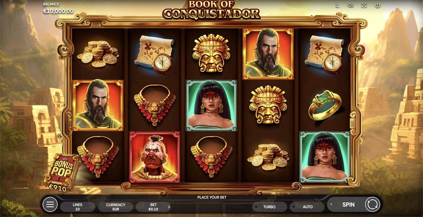 Book of Conquistador: image of main menu
