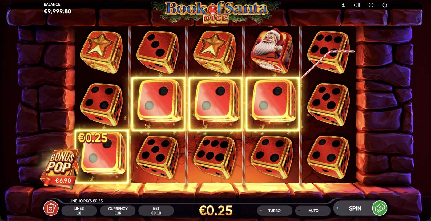 Book of Santa Dice: image of winning