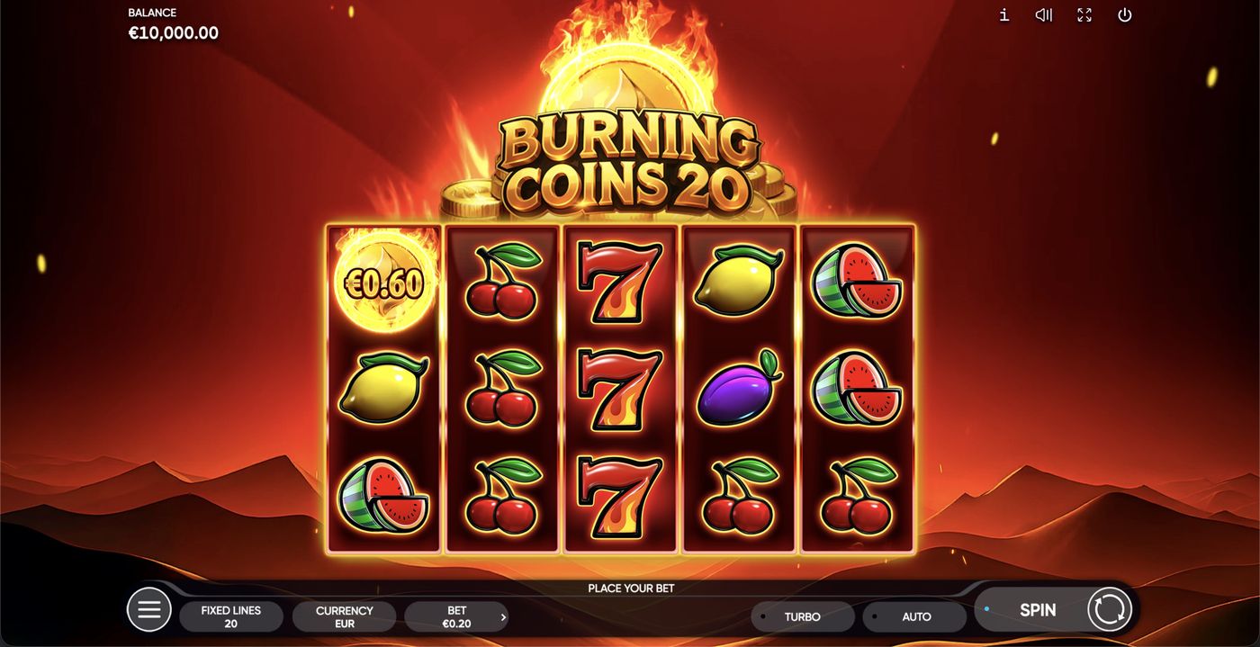 Burning Coins 20: image of main menu