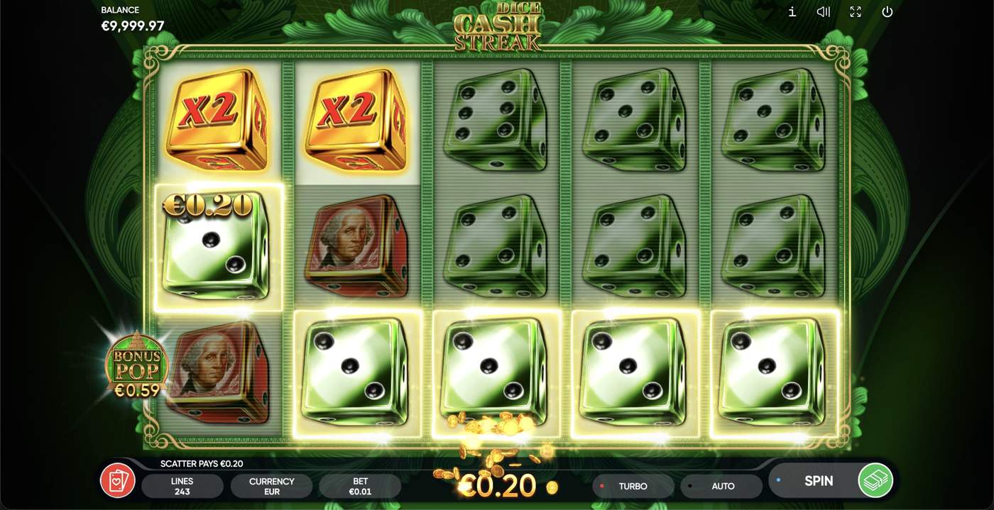 Cash Streak Dice: image of winning