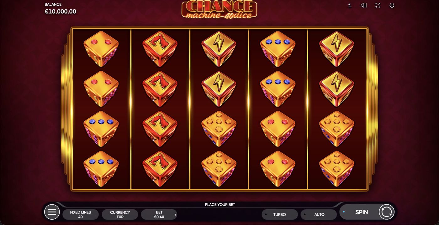 Chance Machine 40 Dice: image of main menu