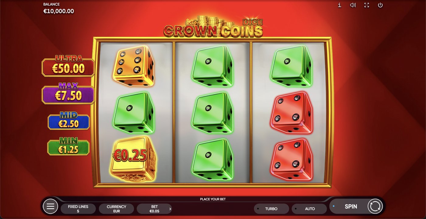Crown Coins Dice: image of main menu