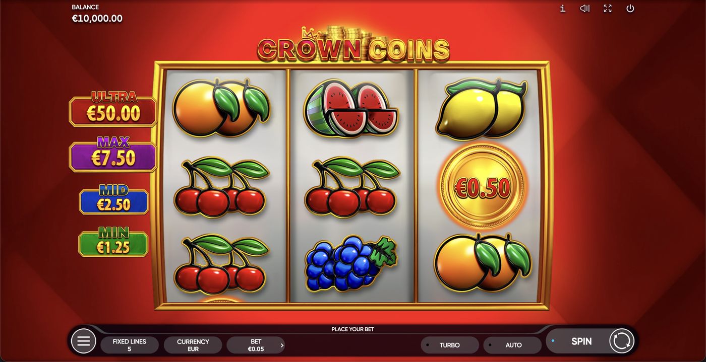 Crown Coins: image of main menu