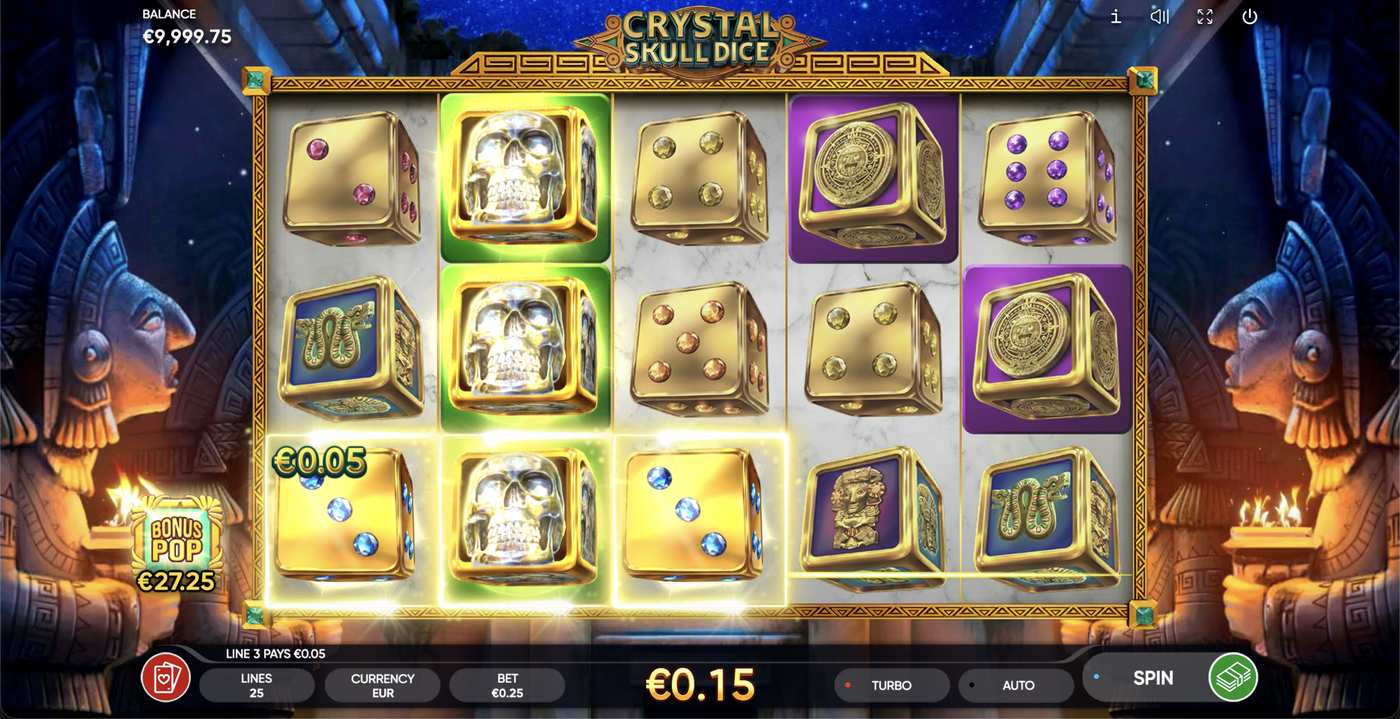 Crystal Skull Dice: image of winning