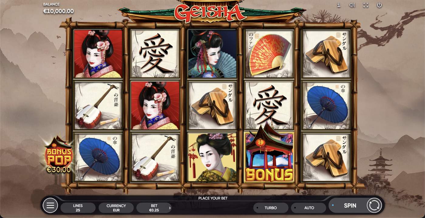 Geisha: image of main menu