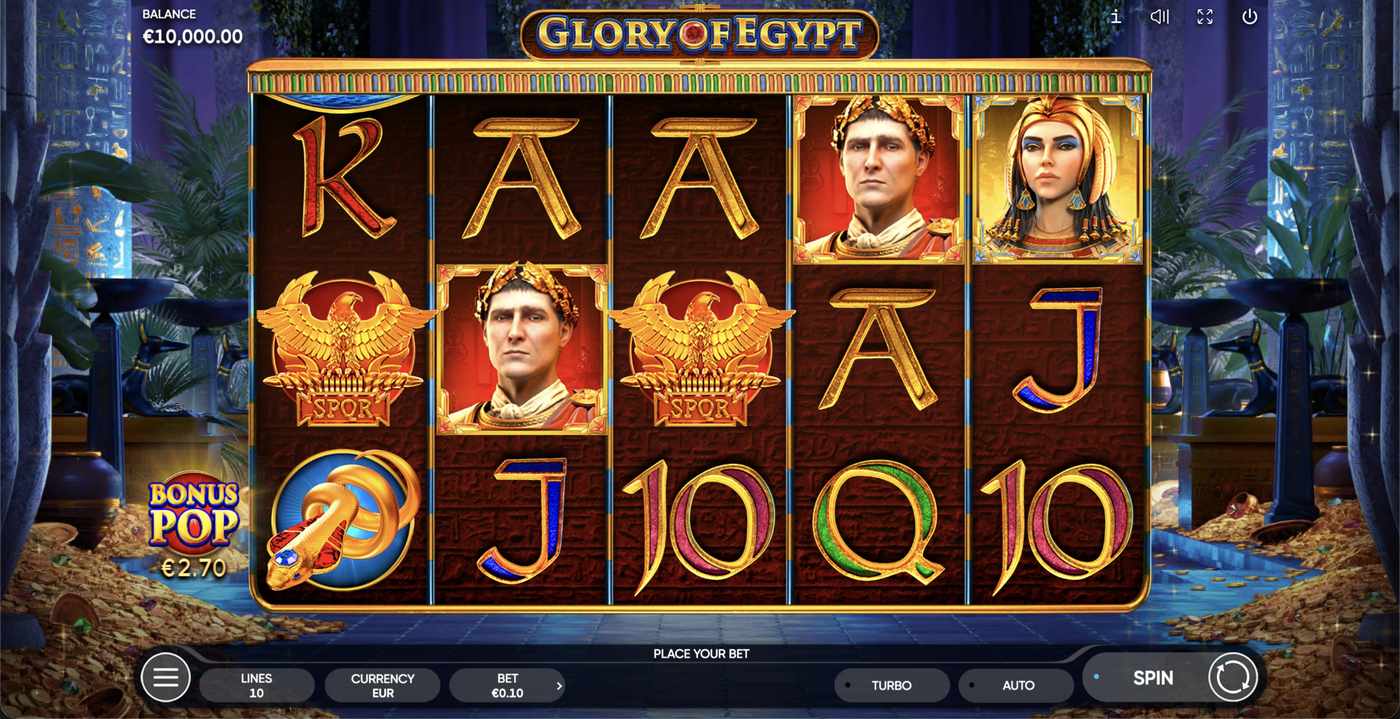 Glory of Egypt: image of main menu