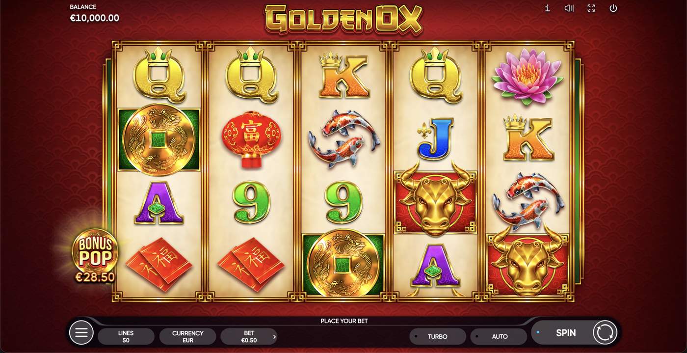 Golden Ox: image of main menu
