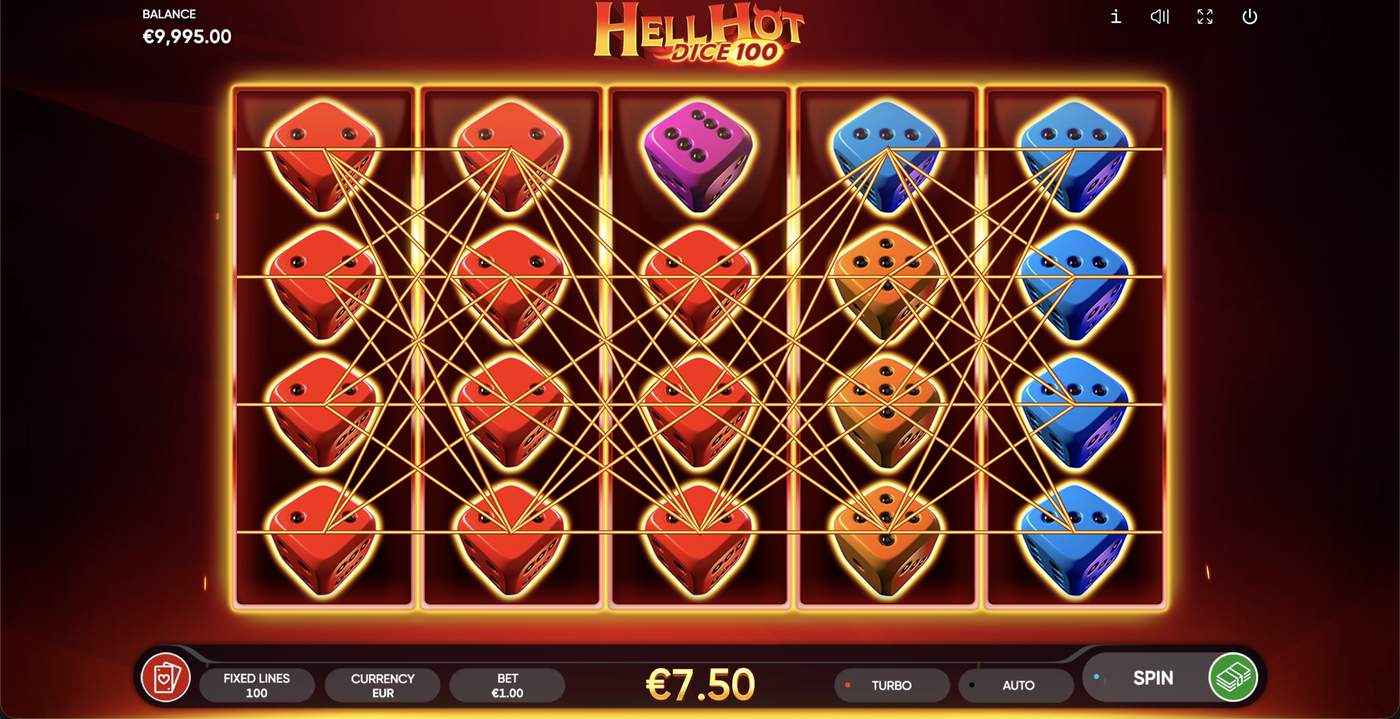 Hell Hot Dice 100: image of winning
