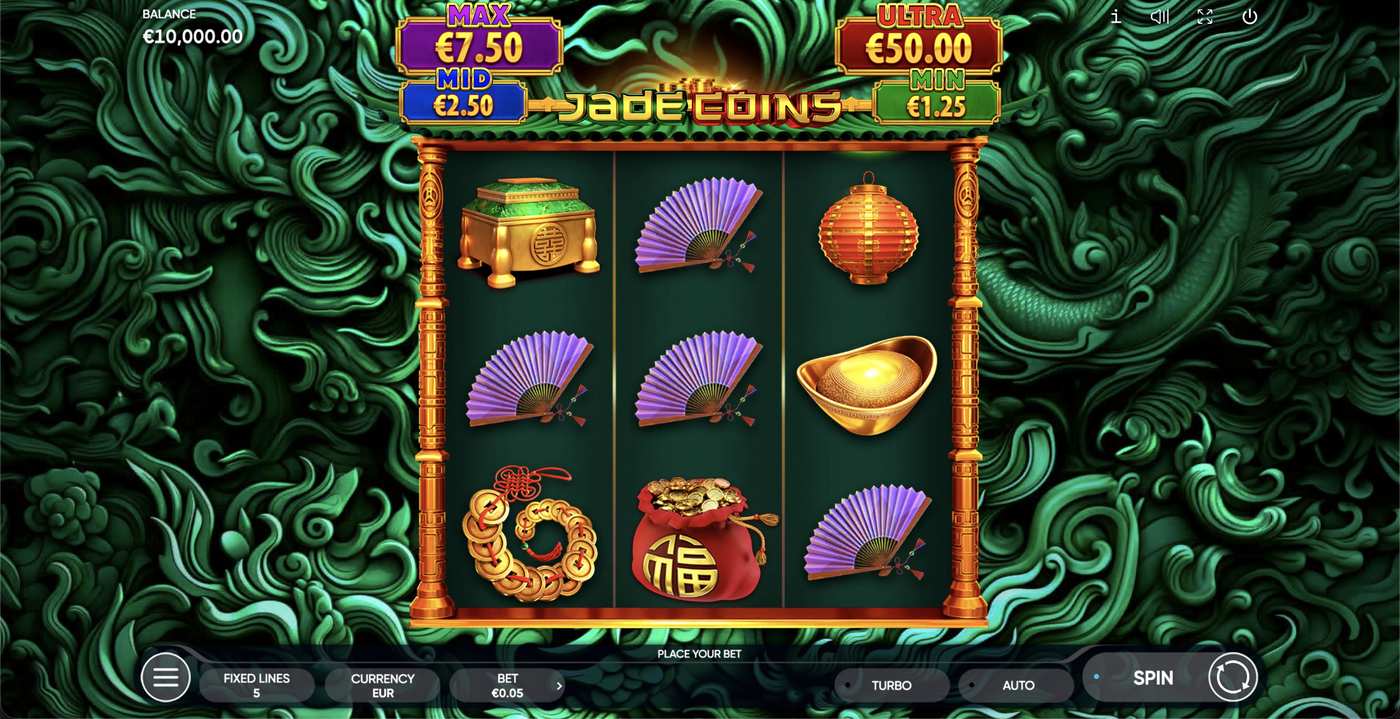 Jade Coins: image of main menu
