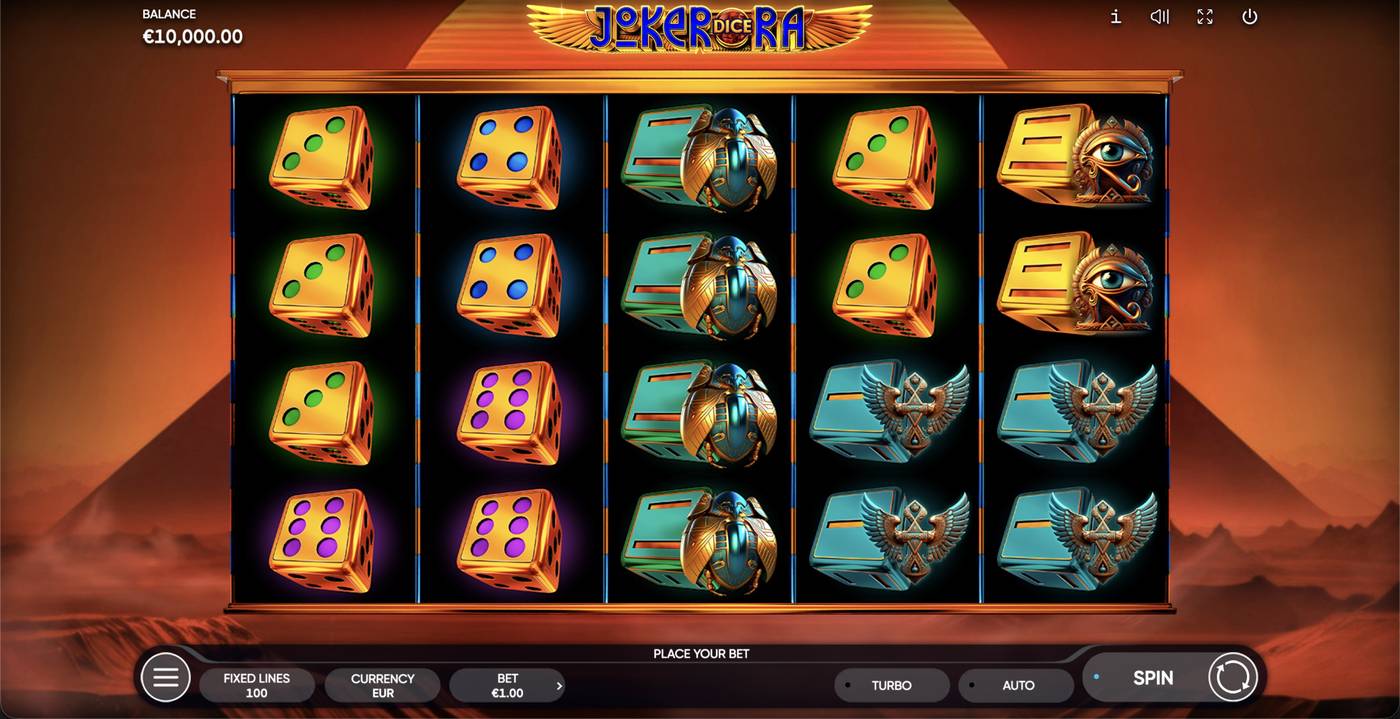 Joker Ra Dice: image of main menu