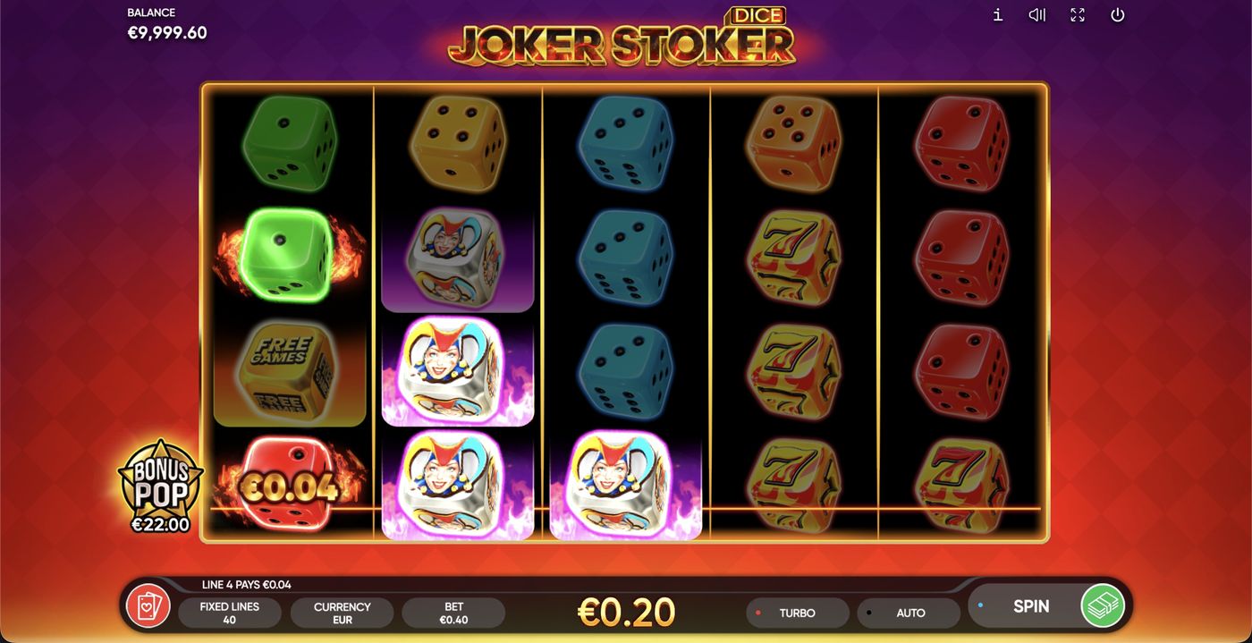 Joker Stoker Dice: image of winning