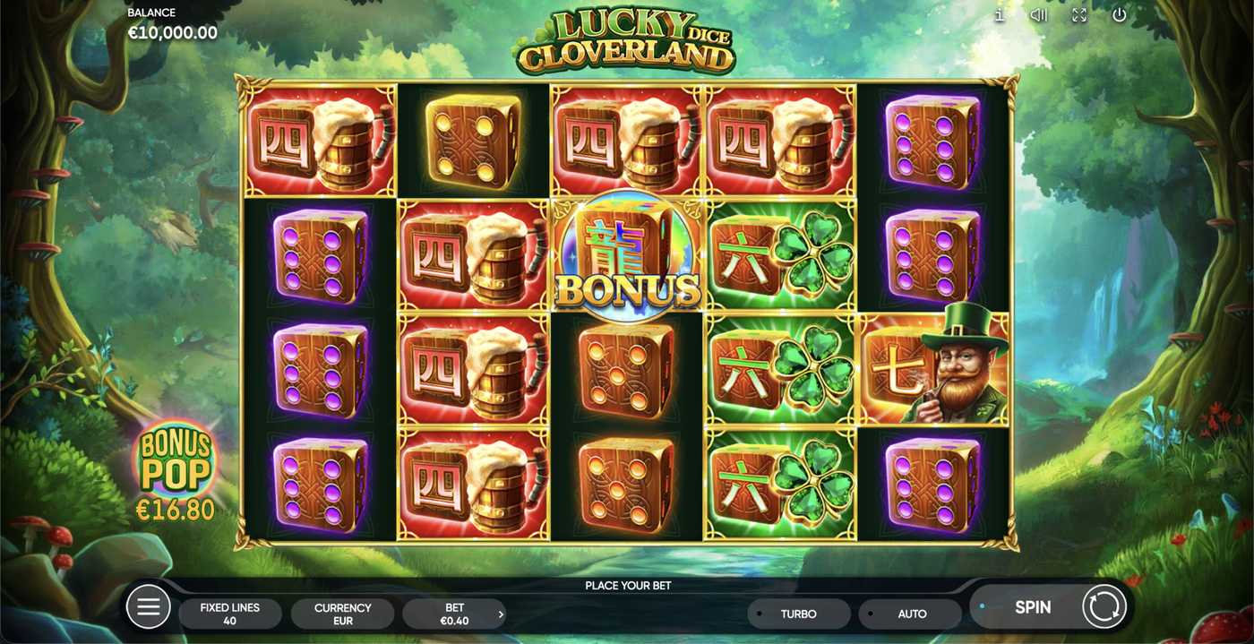 Lucky Cloverland Dice: image of main menu