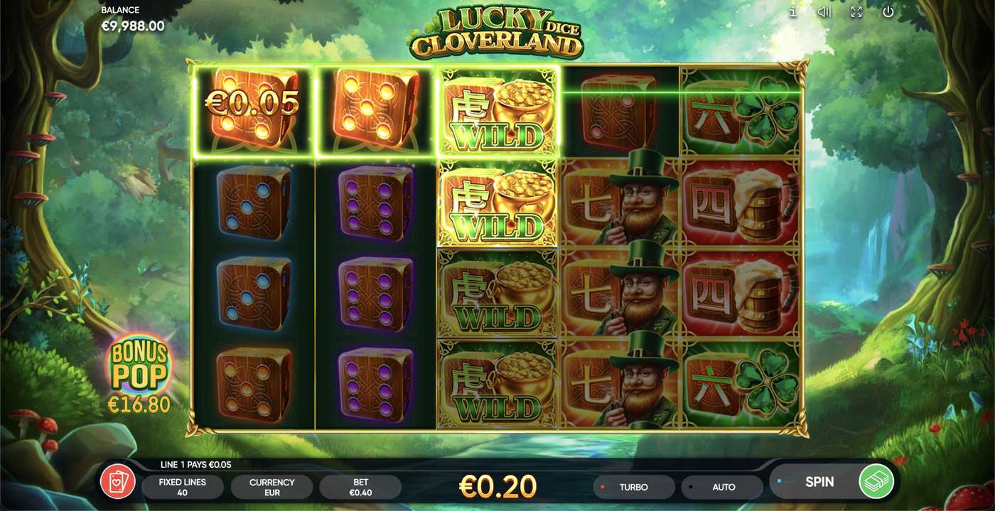 Lucky Cloverland Dice: image of winning
