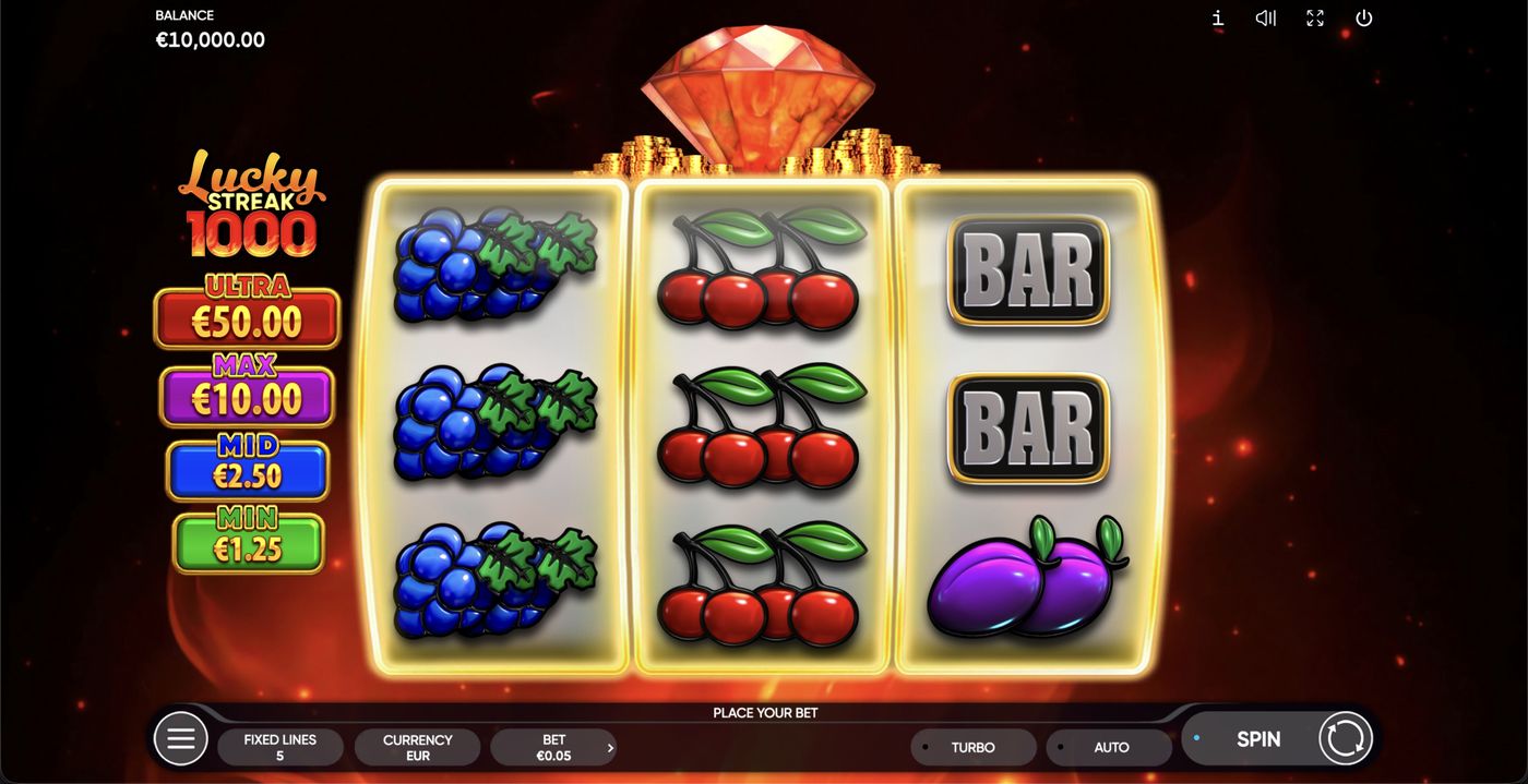 Lucky Streak 1000: image of main menu
