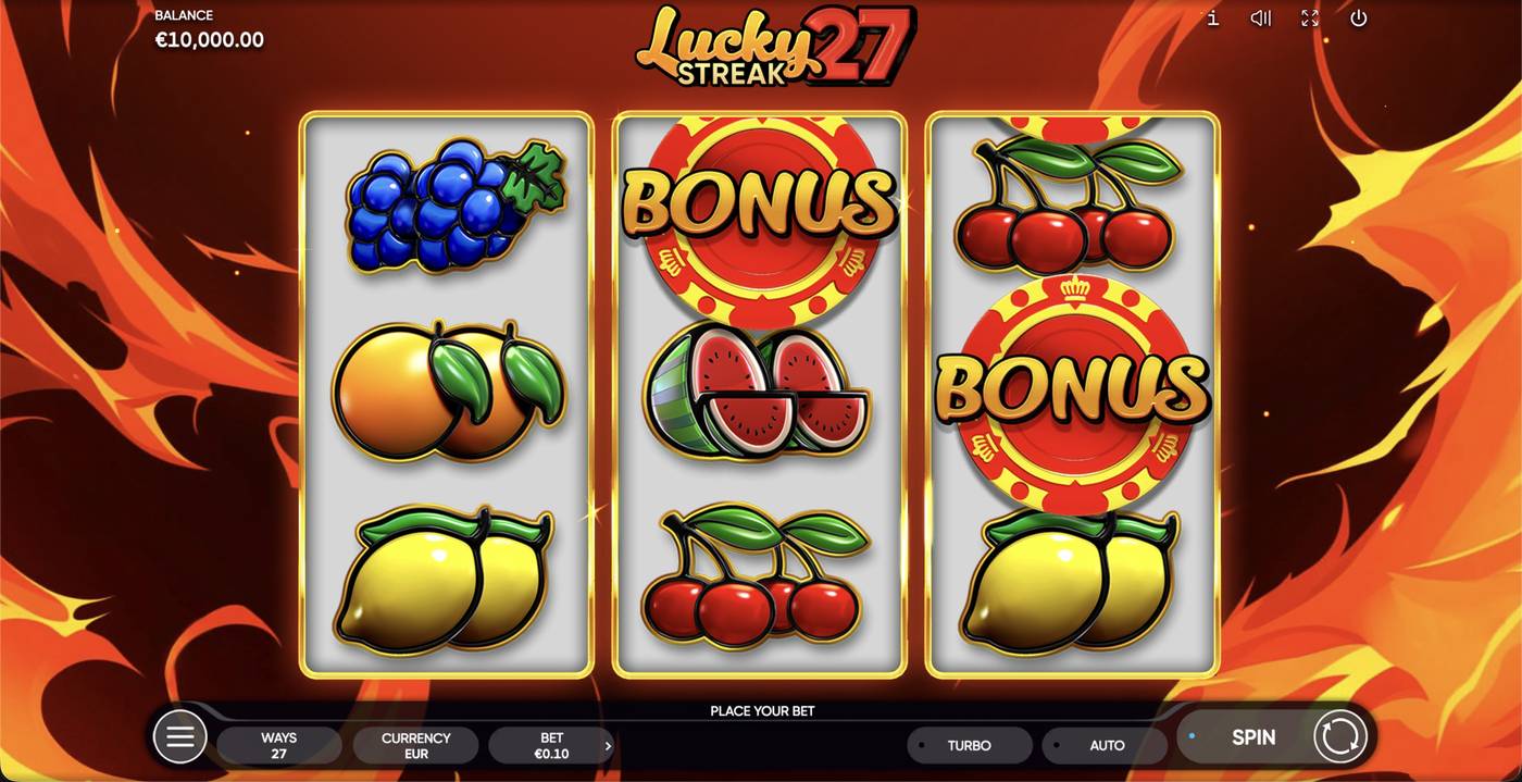 Lucky Streak 27: image of main menu