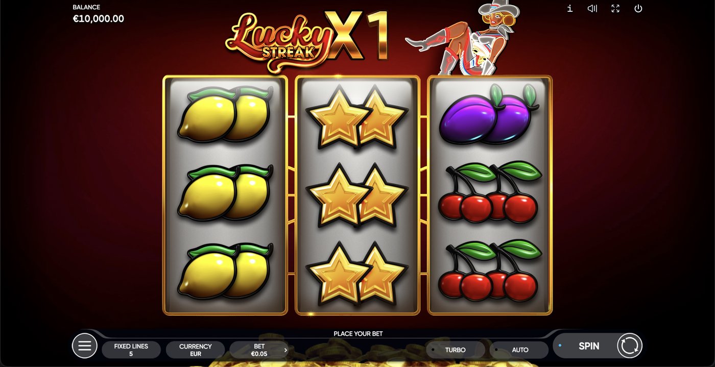 Lucky Streak X: image of main menu