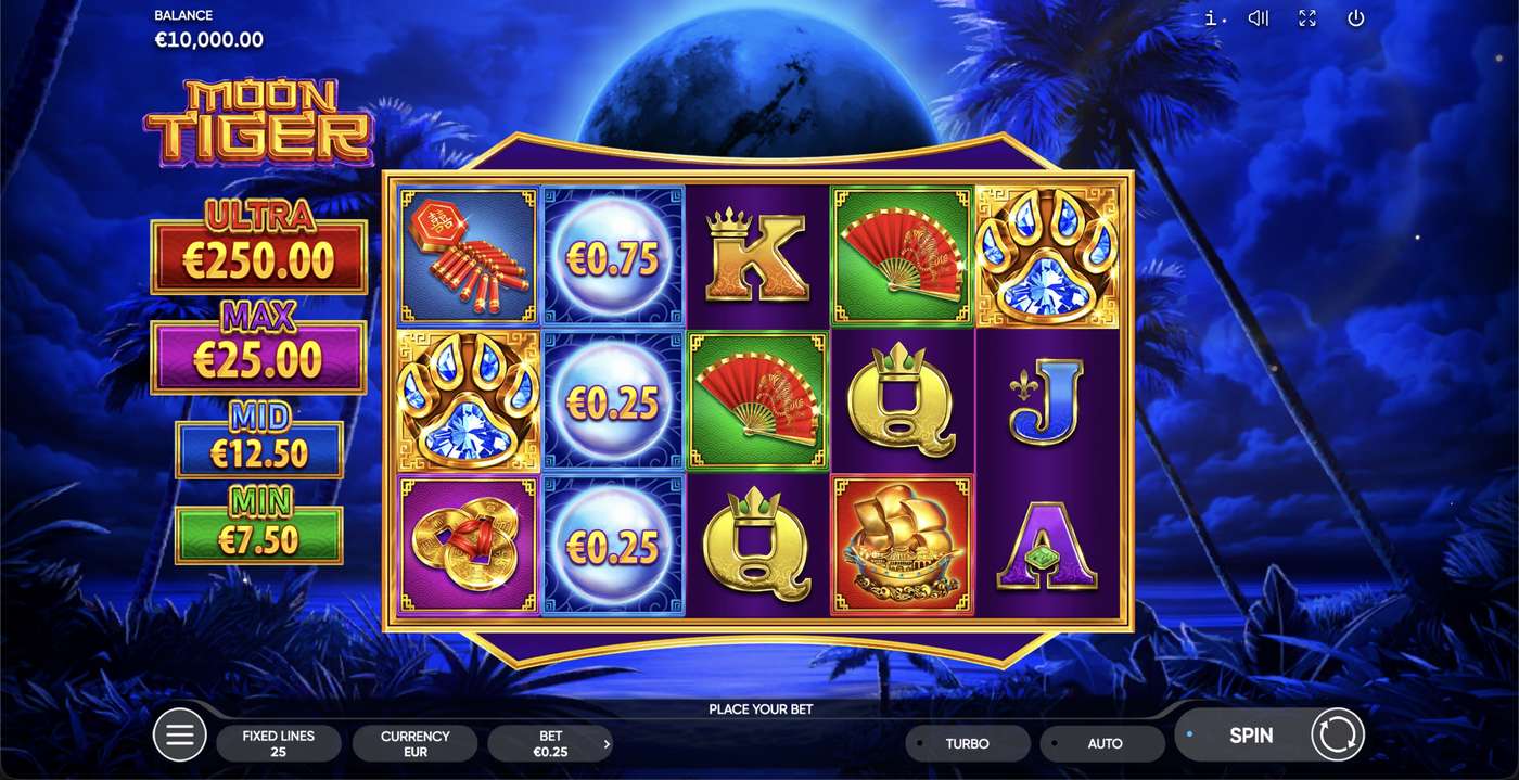 Moon Tiger: image of main menu