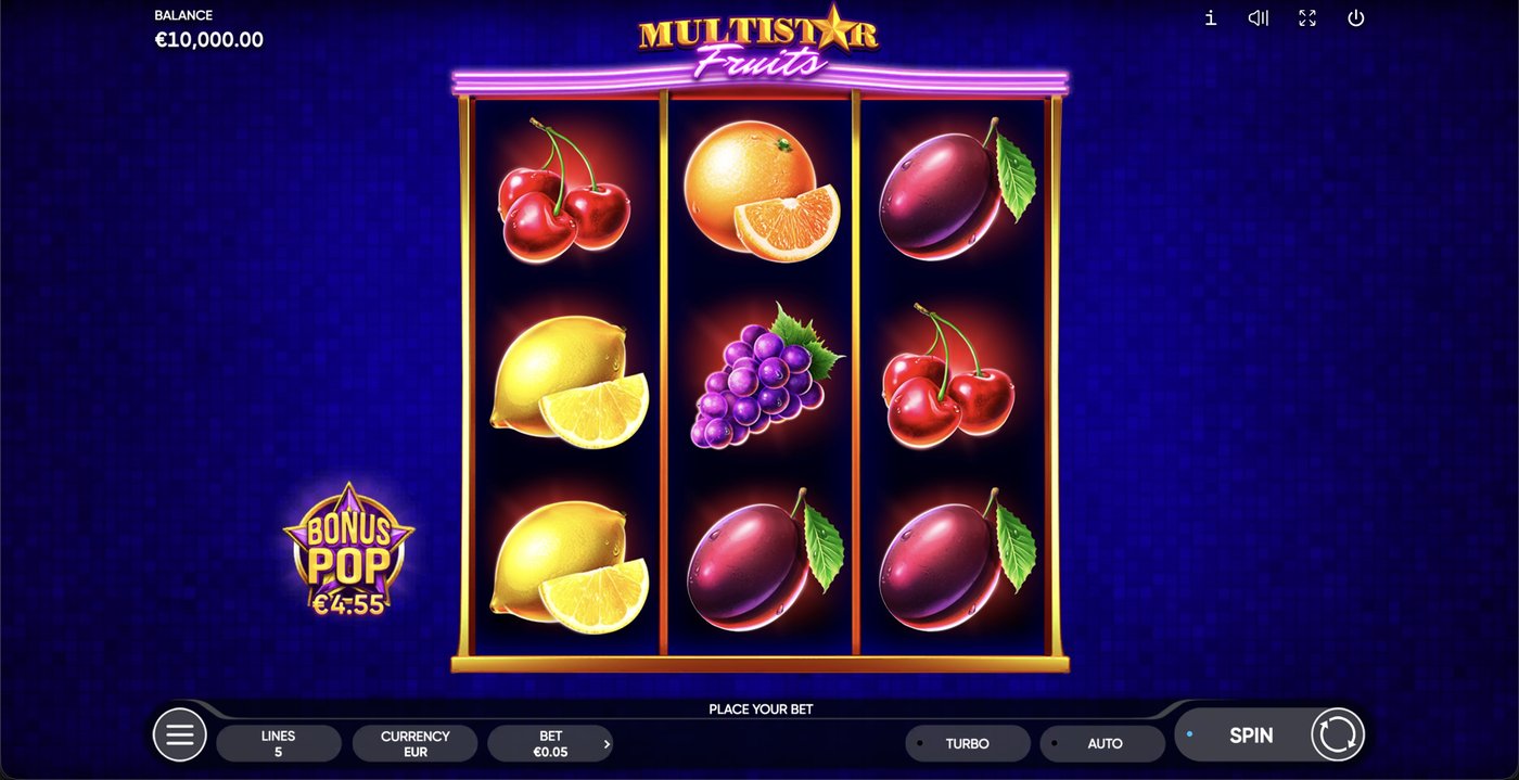 Multistar Fruits: image of main menu