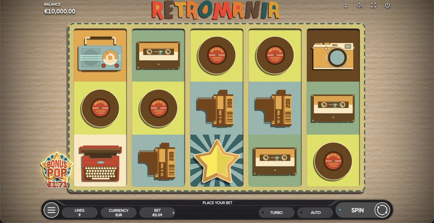Retromania: image of main menu
