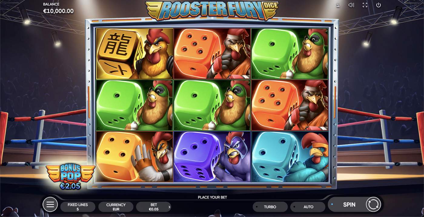 Rooster Fury Dice: image of main menu