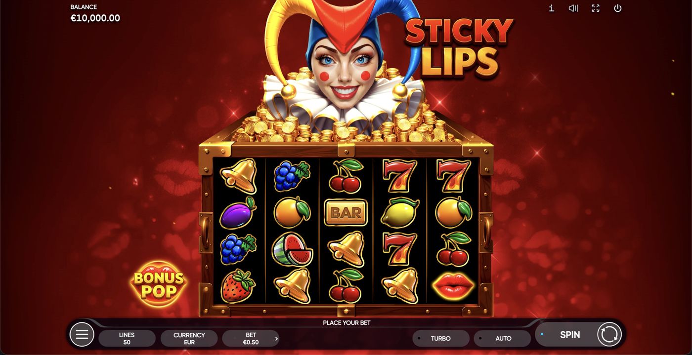 Sticky Lips: image of main menu