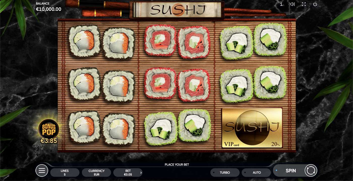 Sushi: image of main menu