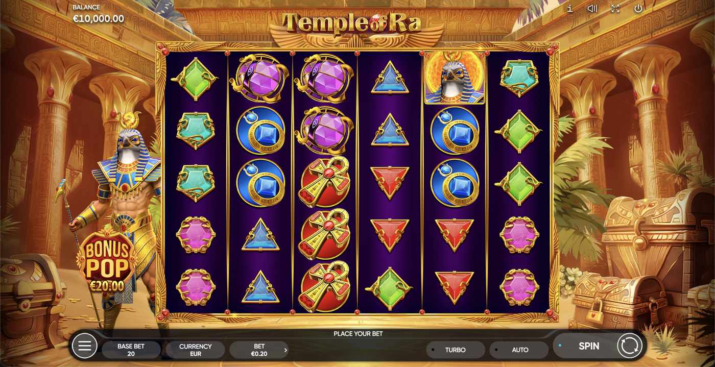 Temple of Ra: image of main menu