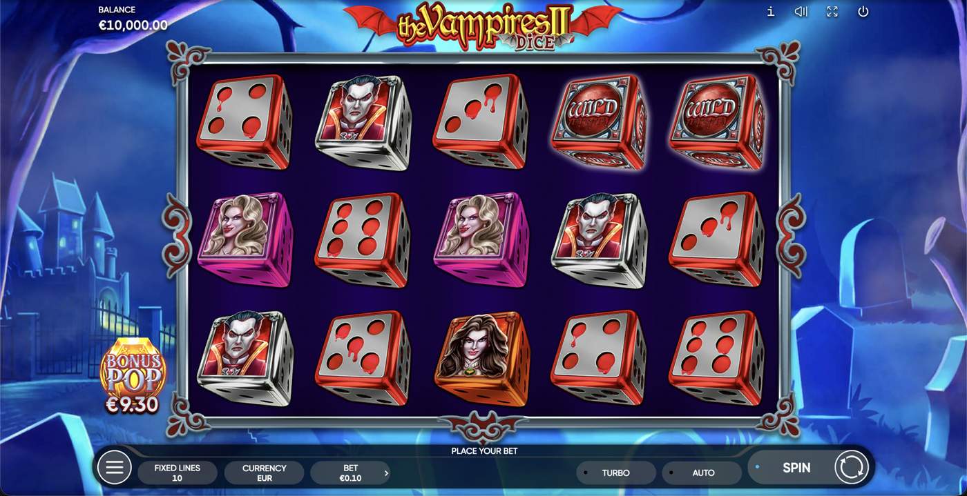 The Vampires II Dice: image of main menu