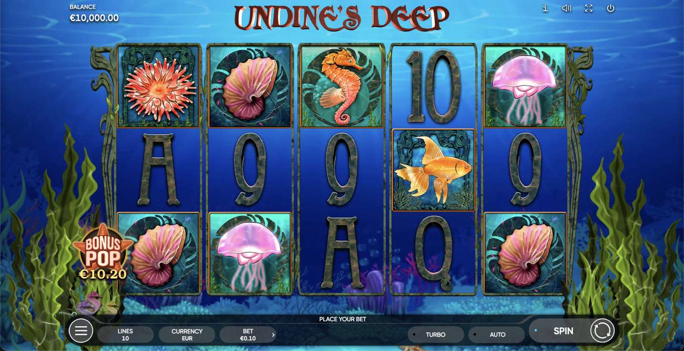 Undine's Deep: image of main menu