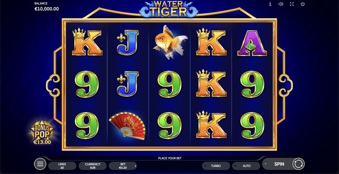 Water Tiger: image of main menu