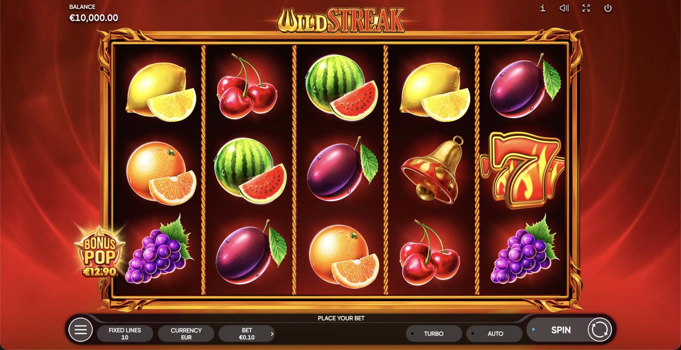 Wild Streak: image of main menu