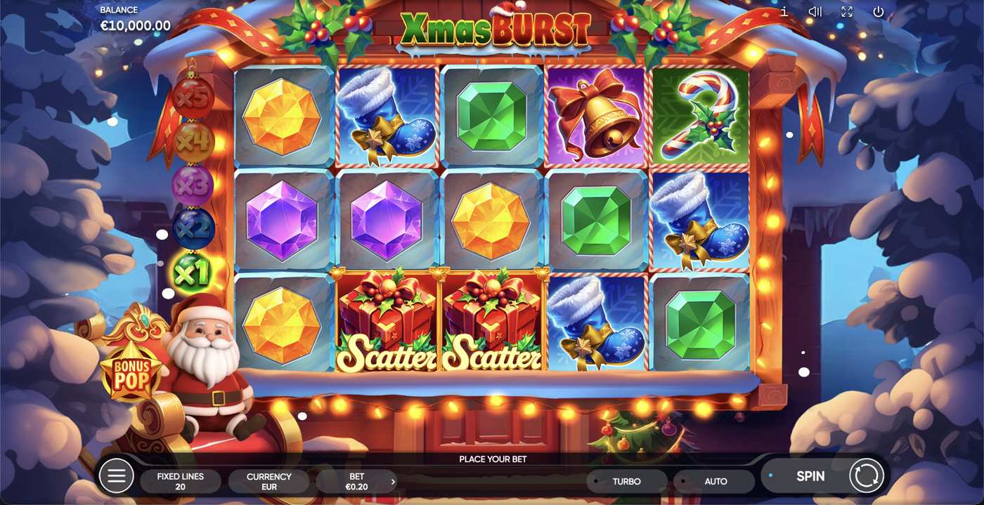 Xmas Burst: image of main menu